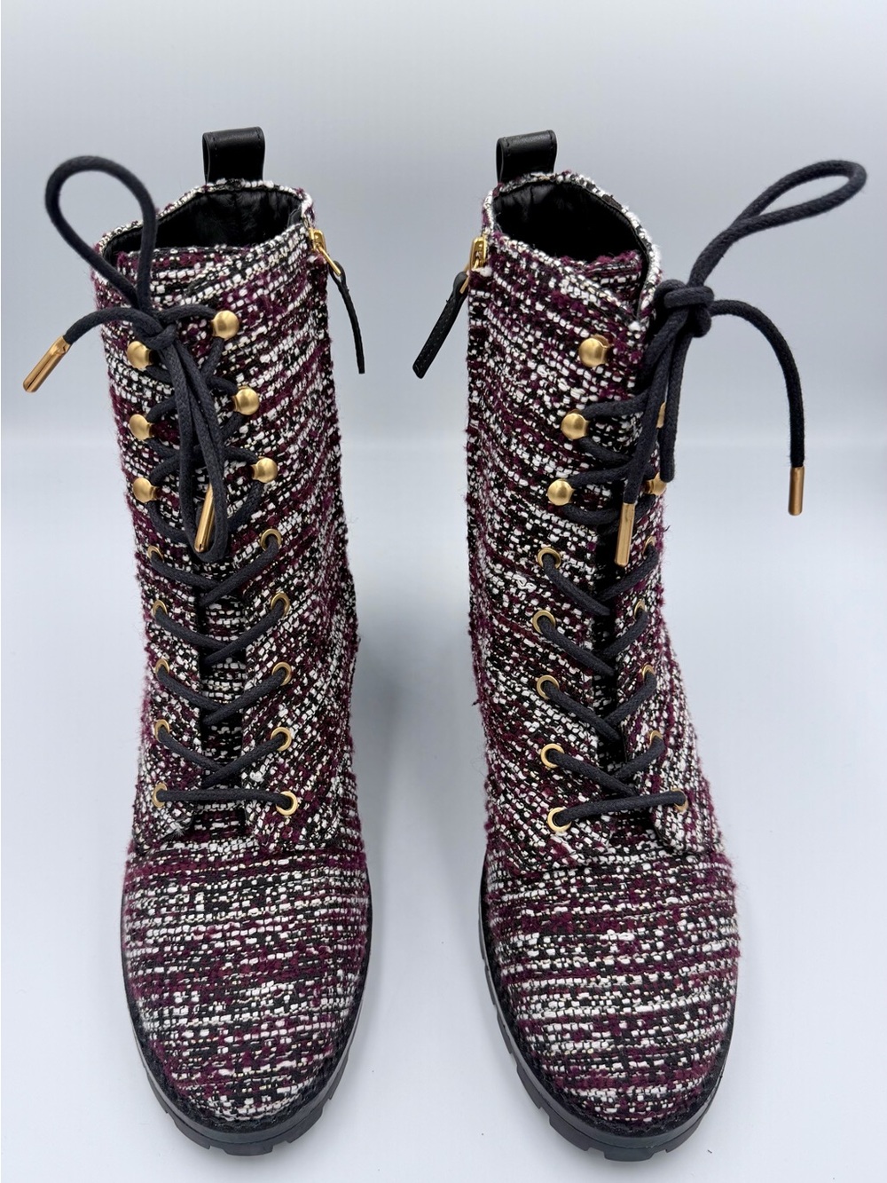 🆕 Tory Burch Miller Tweed lug sole boots sz. 10.5